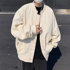 美式飞行员棒球服夹克男士春秋季潮牌宽松褶皱情侣外套W7961-P70，男装夹克，星座512-4