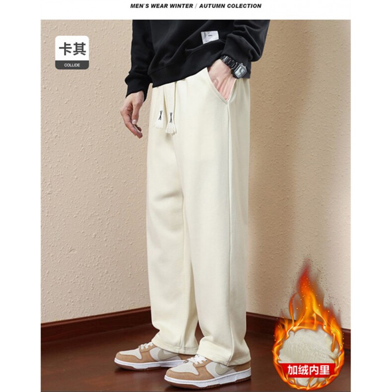 外贸现货2025冬季新款大码加绒卫裤加厚运动裤时尚YK103加绒,男装休闲裤,星座1816-3（原1210-3）