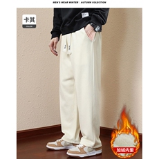 外贸现货2025冬季新款大码加绒卫裤加厚运动裤时尚YK103加绒，男装休闲裤，星座1816-3（原1210-3）