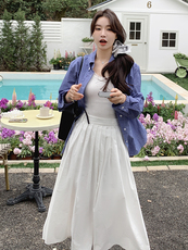 2026夏装新款高腰纯色显瘦半身裙，女装半身裙，欧米莱