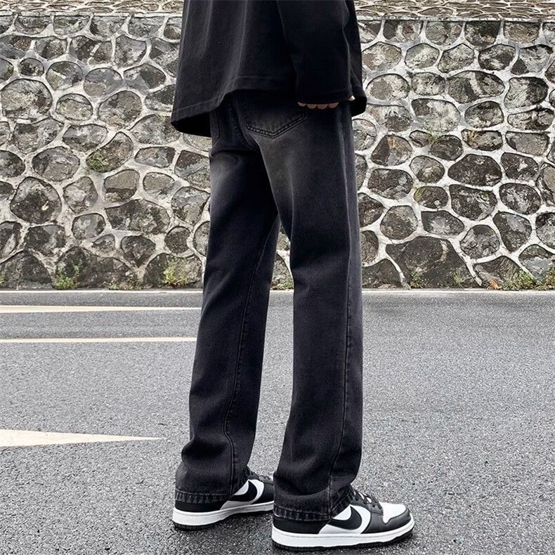 1506-1/K20421原版直筒/P43裤子男款黑灰色牛仔裤修身显瘦直筒裤,男装牛仔裤,星座1506-1
