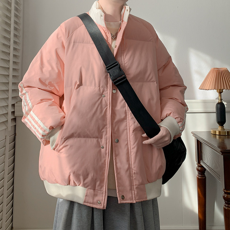防水防污！中性风立领条纹面包服棉衣加厚保暖1611B-M99-P90,男装棉衣,星座1611B