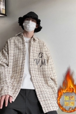 1港风长袖衬衫男大码中性情侣潮大皂风衬衫男CCS8019P45加绒P55，男装衬衫，星座226-2