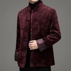 风立领加厚秋冬灯芯绒高品质唐装外套SF9912常规P160加绒P180，男装民族服装，星座1105-3