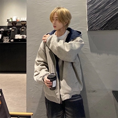 抖音得物高品质二开25秋冬美式重磅宽松结构双面连帽卫衣外套W68，男装卫衣，电商A486