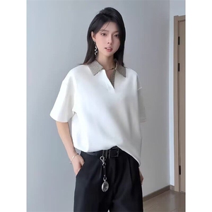 网图+千鸟格拼接短袖POLO衫 W1283/特P35图片