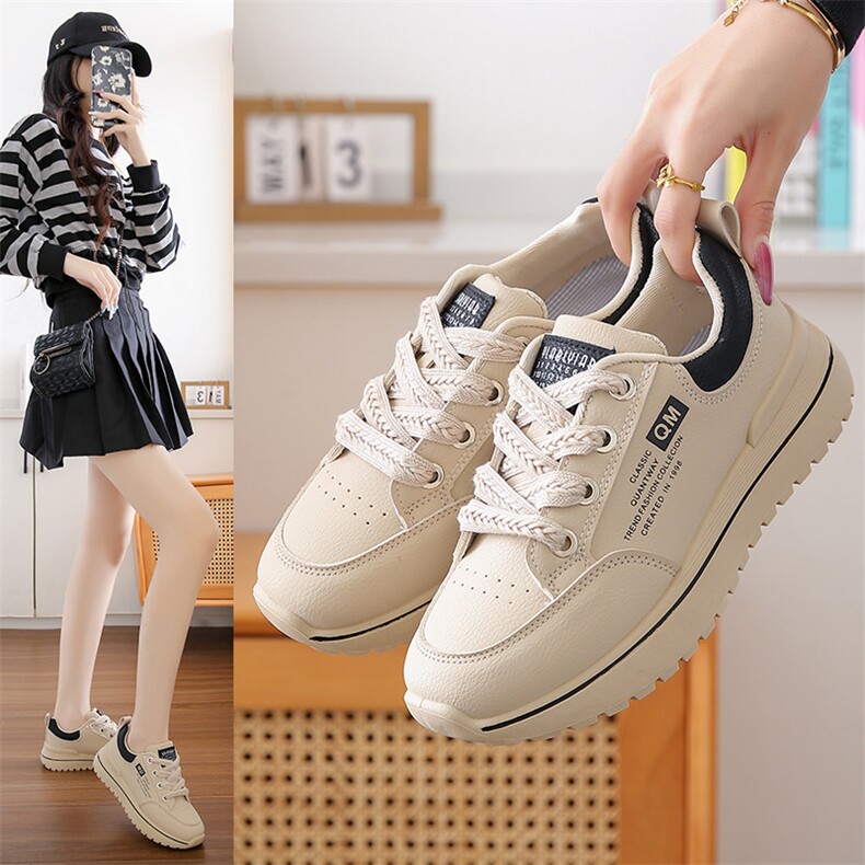 韩版新款小白鞋女2024秋季学生运动跑步鞋休闲厚底增高鞋，女鞋休闲鞋，电商A223
