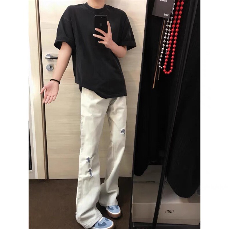 龙叨叨同款磨破牛仔裤ZK0393-特批48,男装牛仔裤,星座313A(原308A-2)