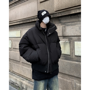 美式复古保暖短款面包服2024冬季潮牌加厚立领棉衣外套 W7960-P80图片