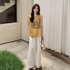 夏季蕾丝无袖小衫女，女装蕾丝衫/雪纺衫，浙宝069