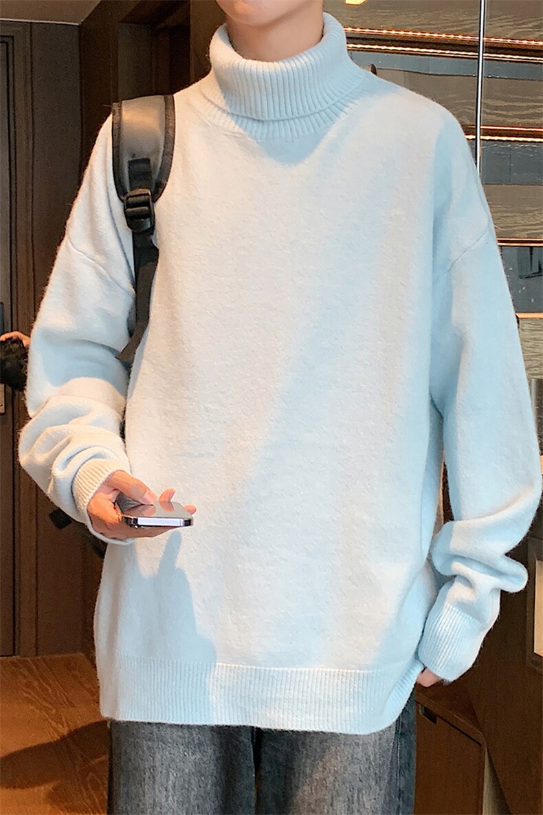 311B-1-3982-P41控79重磅港风套头高领春色大码针织毛衣外套男,男装针织衫/毛衣,星座311B-1