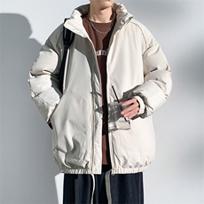 现货冬季美式休闲加厚雪山外套夹克立领纯色三防户外工装棉服，男装夹克，电商A443