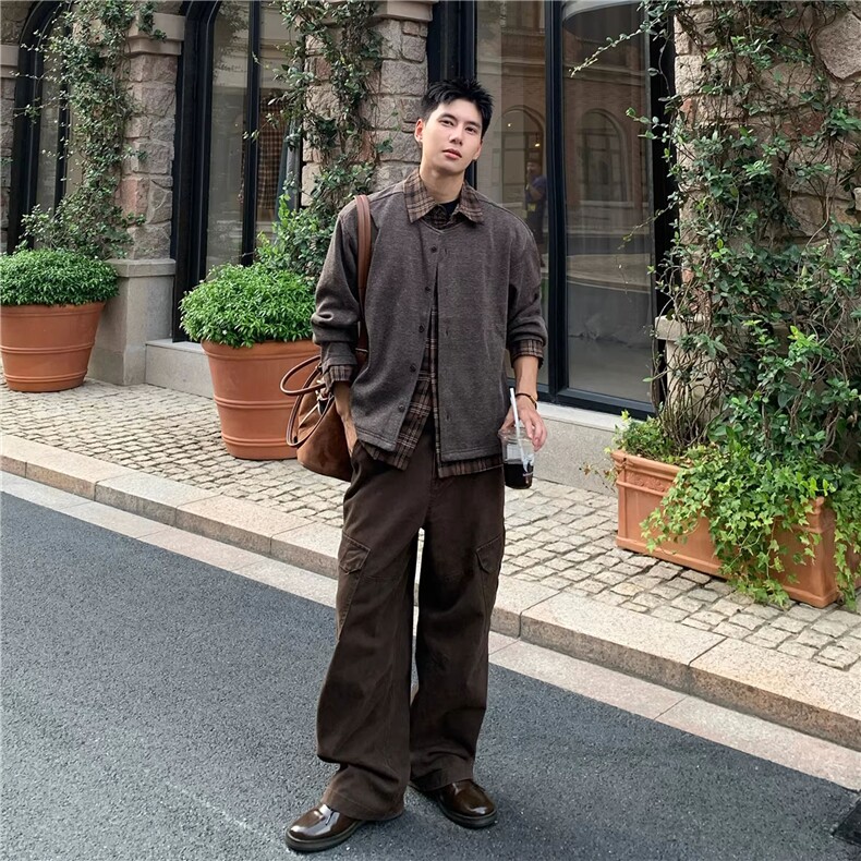 JK728-S-2XL-特P68-现货！假两件拼接新贵衬衫针织衫外套,男装针织衫/毛衣,星座1811B