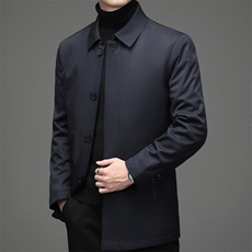 男士翻领纯色羽绒服中年商务休闲加厚白鸭绒外套2023冬季新款男装，男装羽绒服，电商B212（原钱塘6029）