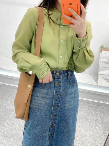 春季新款天丝衬衫现货，女装衬衫，影白