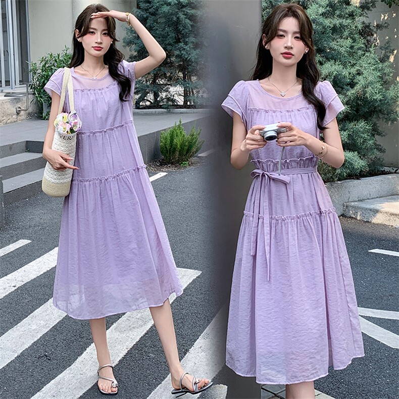 2026年夏季新款时尚潮流舒适飘逸大摆仙女多色连衣裙，女装连衣裙，心心服饰