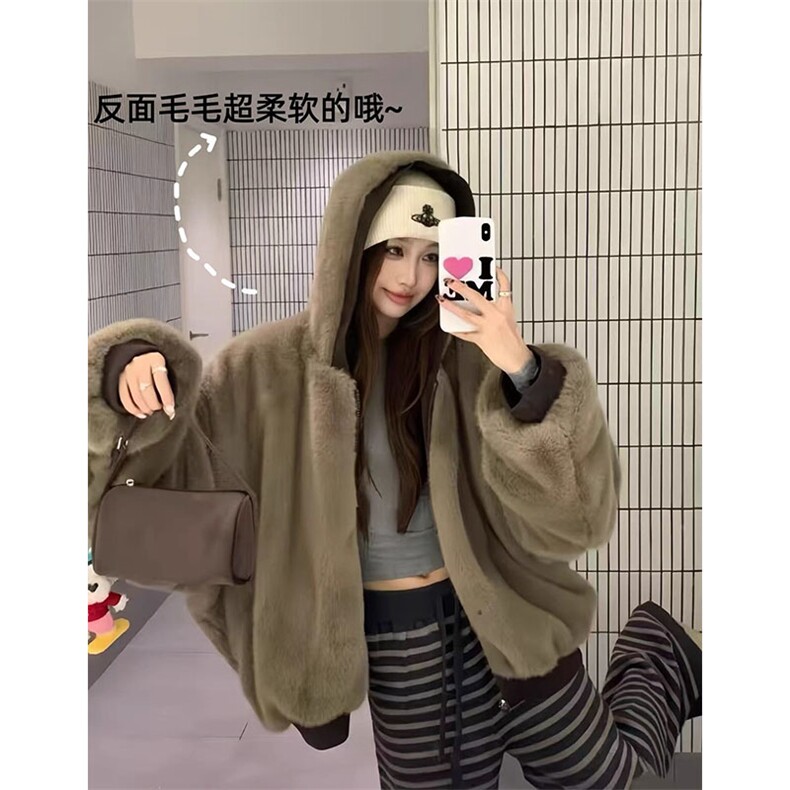 两面穿现货重磅短款座山雕棉衣男女双面穿毛毛绒棉服加厚外套,男装棉衣,电商A486-1
