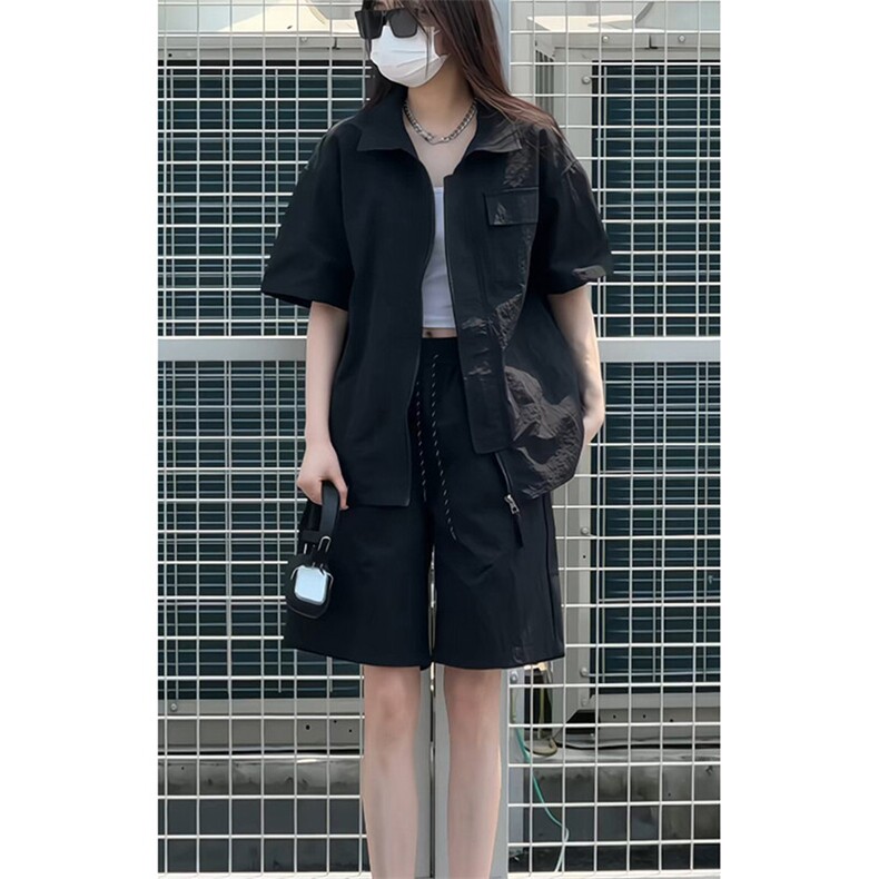 工装短袖衬衫男生休闲美式复古衬衣8028-P38,男装衬衫,电商B380（原B361）