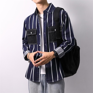 秋季流行男牛仔衬衣宽松休闲长袖衬衫外套XZ310B-3-CY955-P60图片