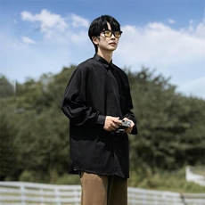 新款男士长袖衬衫男宽松休闲工装衬衫C3025P35，男装衬衫，星座1116-2