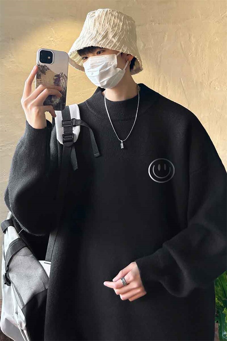控68半高领毛衣男士大码针织衫男毛线衣男M18224-P45加绒款-P65,男装针织衫/毛衣,电商A040
