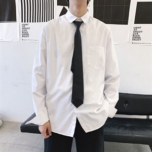 送领带长袖衬衫男学院风潮流宽松休闲衬衣学生正装寸衫C11-P30，男装衬衫，星座1008-2