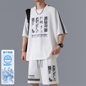 2025 夏季新款 无影墙大码冰丝印花短袖套装M-5X HQ25585-P60图片