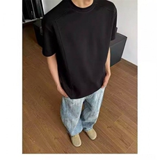 1506/QD9070/P31复古300g重磅纯色t恤男宽松简约cleanfit打底，男装T恤，星座1506