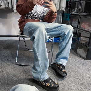 潮流拖地老爹裤男女可穿休闲牛仔长裤-NK091 P38【特价】图片