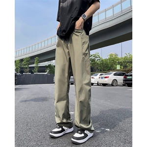 现货2025新款薄款休闲裤男小众宽松百搭工装直筒裤 K8098-P40图片