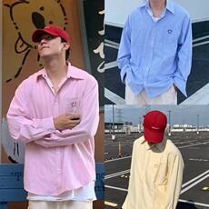 美式复古长袖条纹衬衫男欧美街头垂坠感衬衣薄款外套情侣潮牌男衬，男装衬衫，四季星座505