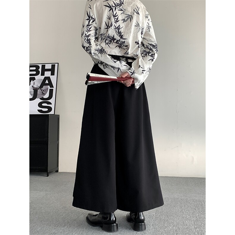 山本耀司层次感设计阔腿裤男女新中式裙裤休闲裤K4317P98,男装休闲裤,星座512-1（原513-3）