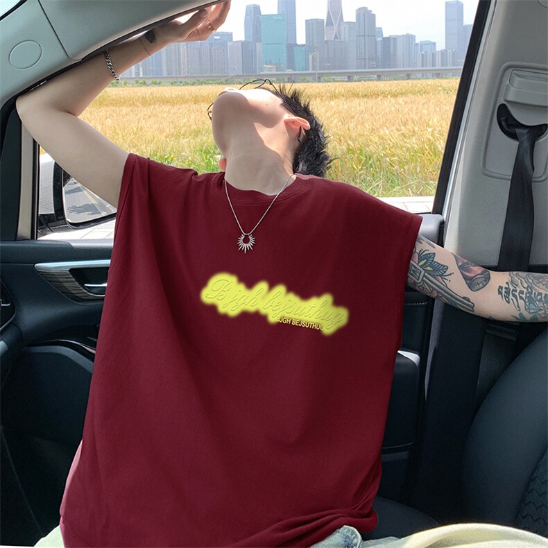 量大优得物抖音高品质重磅230克美式印花无袖t恤背心WB315特P18，男装背心/马甲，电商A486