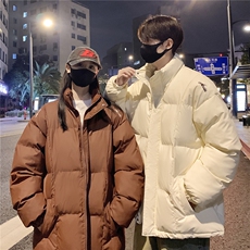 情侣装冬装港风pu软皮刺绣棉服棉衣休闲加厚外套男G1108P128，男装棉衣，电商A339