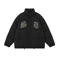白底23冬季时尚百搭宽松字母印花潮流棉服外套MY373特批P85控138，男装棉衣，电商A247-1