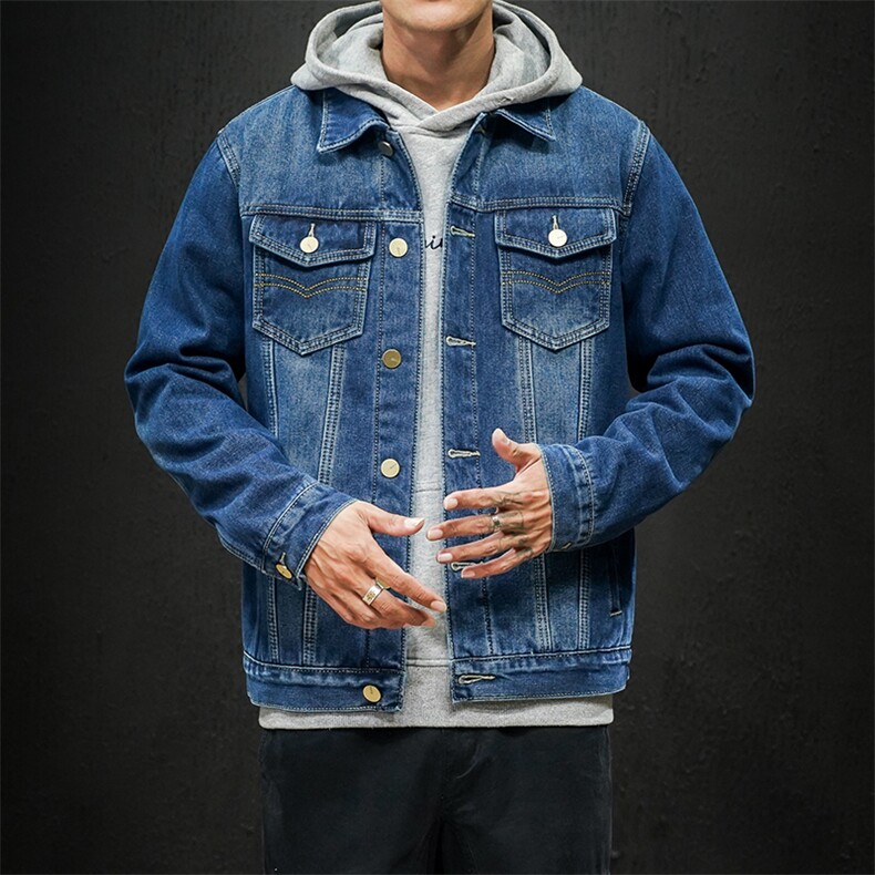 秋冬季加绒加厚牛仔夹克男修身休闲韩版潮流外套日系衣服1608-P95,男装夹克,电商A318