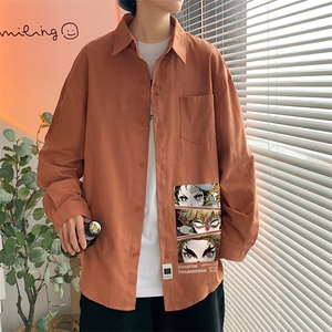 春季长袖衬衫男宽松港风衬衣男外套男CSCS287-P35图片