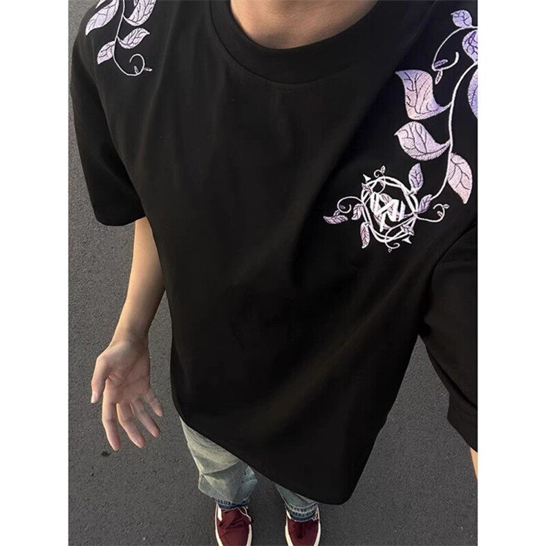 三色原版前后刺绣纯棉短袖ZX0259-P35,男装T恤,星座313A(原308A-2)