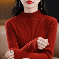 不起球配大衣的高领毛衣女2024冬季修身加厚内搭羊毛衫针织打底衫，女装针织衫/毛衣，暖姿羊绒