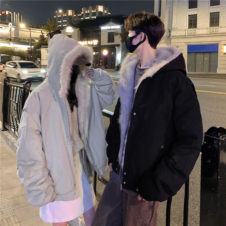 情侣装冬装24棉服座山雕男女装冬季痞帅毛领连帽棉衣外套S366P148,男装棉衣,电商A233-1