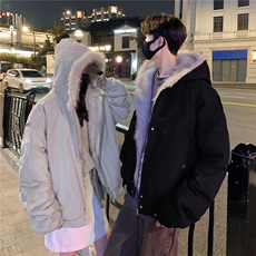 情侣装冬装24棉服座山雕男女装冬季痞帅毛领连帽棉衣外套S366P148，男装棉衣，电商A233-1