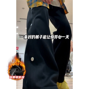 薄款改加绒特批P37无差价抖音加厚设计感休闲裤男K1979J加绒图片
