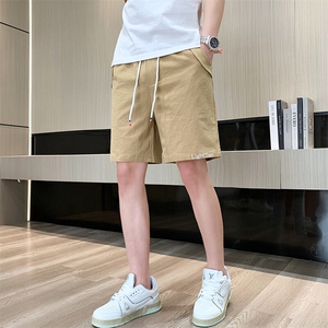 夏季棉麻刺绣短裤男休闲百搭五分裤纯棉沙滩裤XZ310B-3-DK833-P25图片