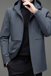 中老年绒羽绒服男长款可脱卸内胆冬装外套保暖外套MNSA2107-P340图片