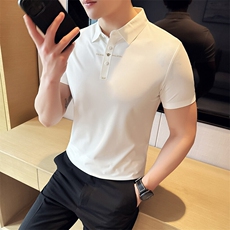 2025夏季新款冰丝无痕短袖T恤翻领Polo衫758-P68，男装T恤，电商D342