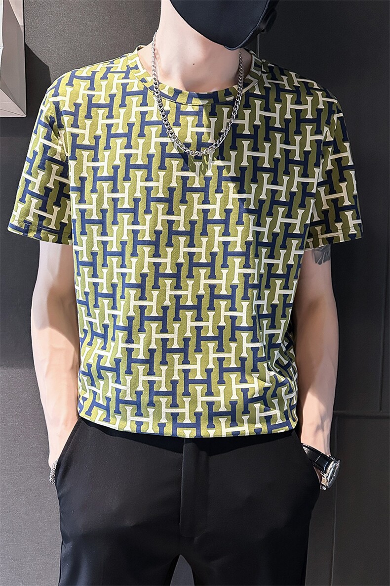 新品男装满印T字短袖T恤潮男休闲T恤,男装T恤,电商B248