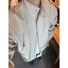 PU皮立领夹克男简约高级感百搭休闲vibe风宽松外套LY2055-p68，男装夹克，星座1008