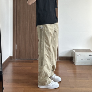 大量现货 条纹拼接长裤子2025新款速干薄款夏季休闲裤DY5032-P55图片