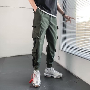 工装裤男士春款韩版潮流宽松直筒裤束脚裤子潮牌百搭哈伦九分裤图片