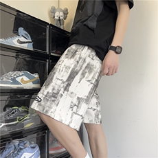 美式扎染做旧五分裤宽松潮牌短裤D2505*P35控58，男装牛仔裤，星座227-1